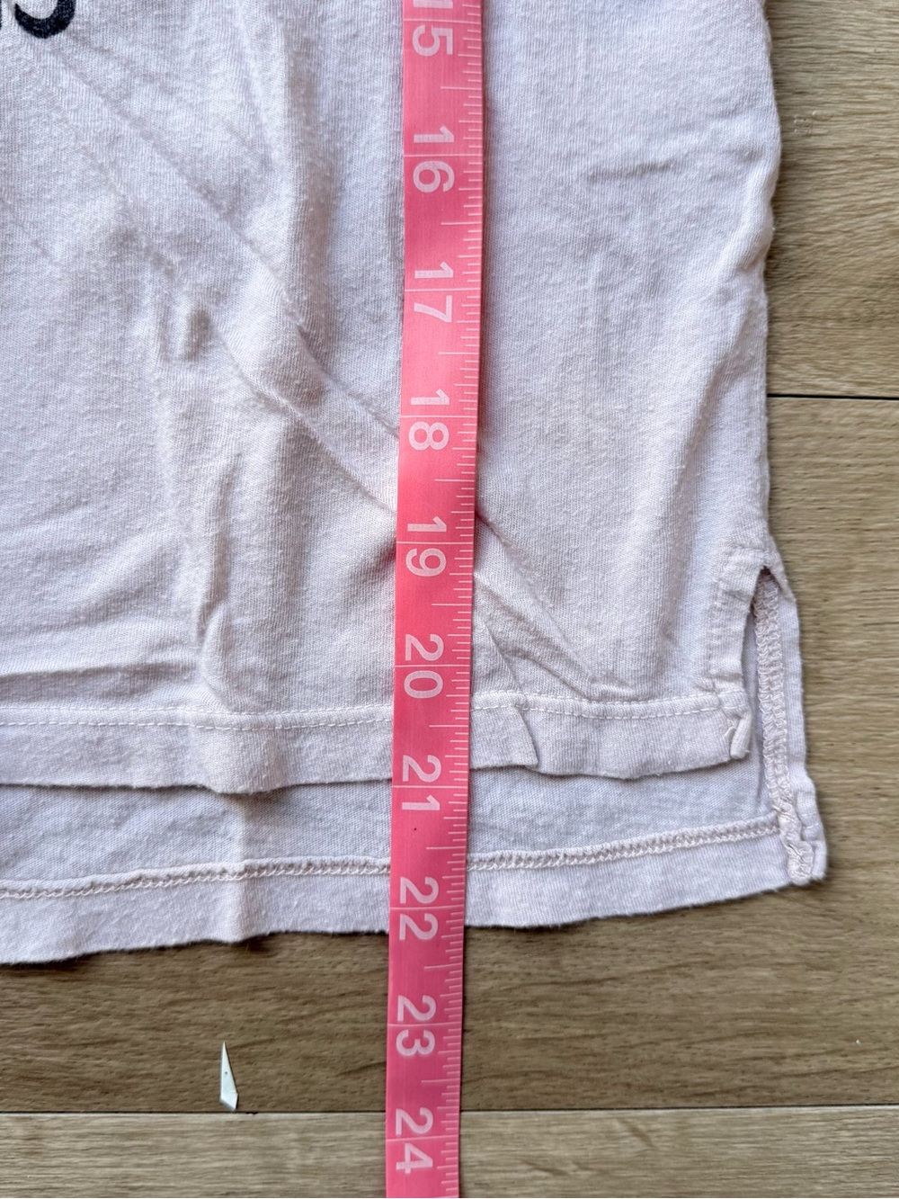 Teeology Graphic Tee with French Light Pink wide off shoulders slouchy relaxed - Picture 8 of 10